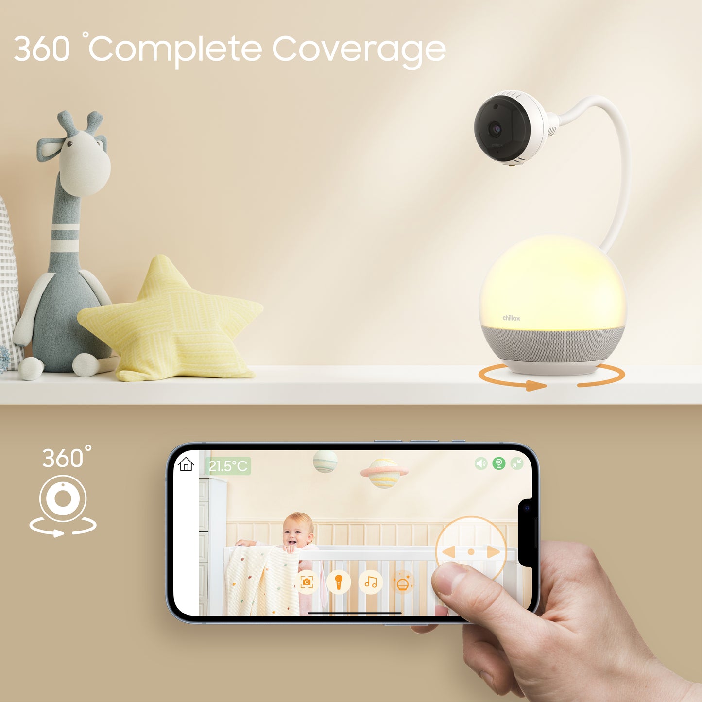 Chillax DM610 Giraffe 360° forgatható wifis kameás bébiőr