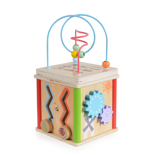Moni wooden activity cube - oktatójáték