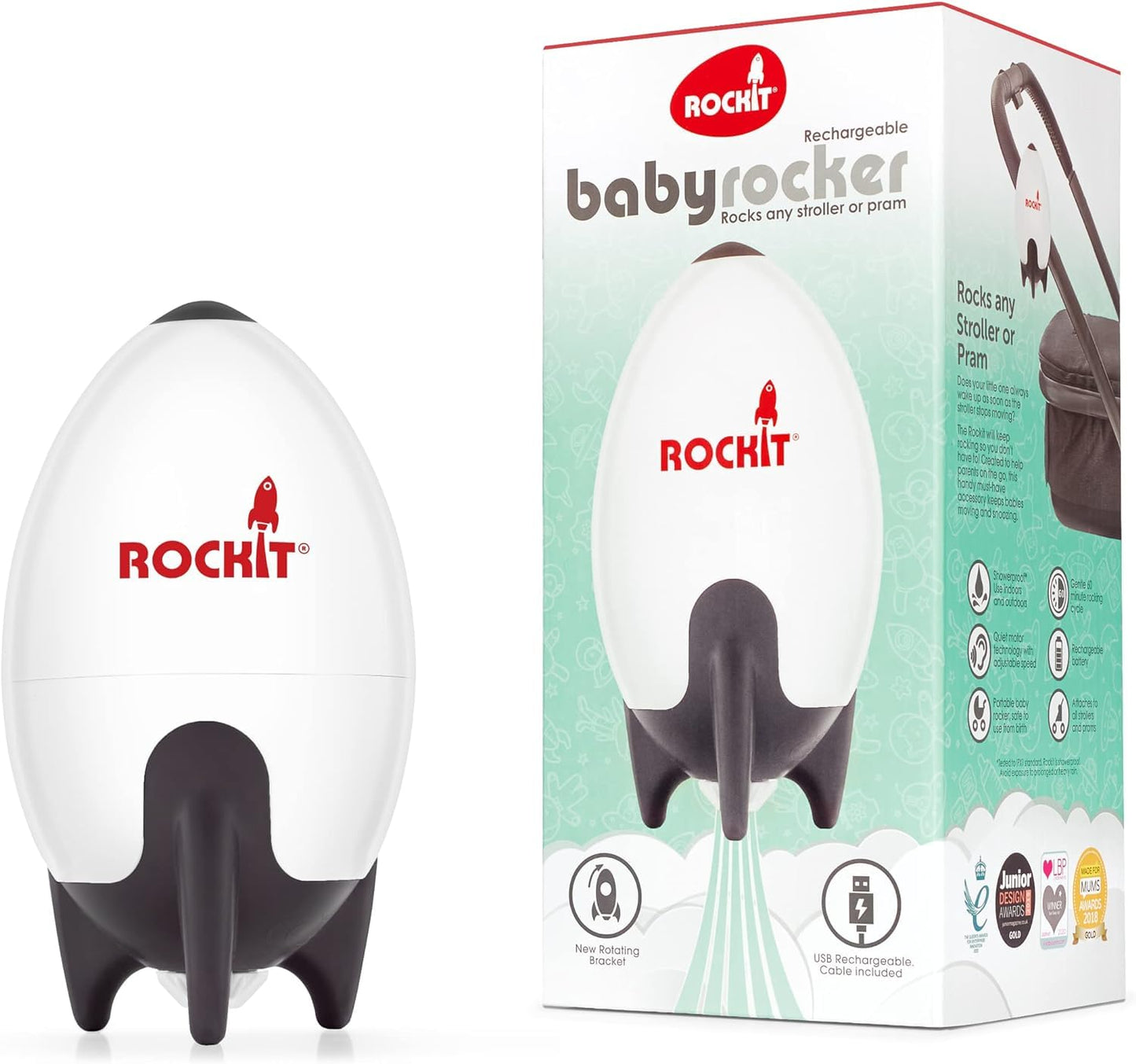 Rockit MK2 Tölthető akkumulátoros babakocsi ringató