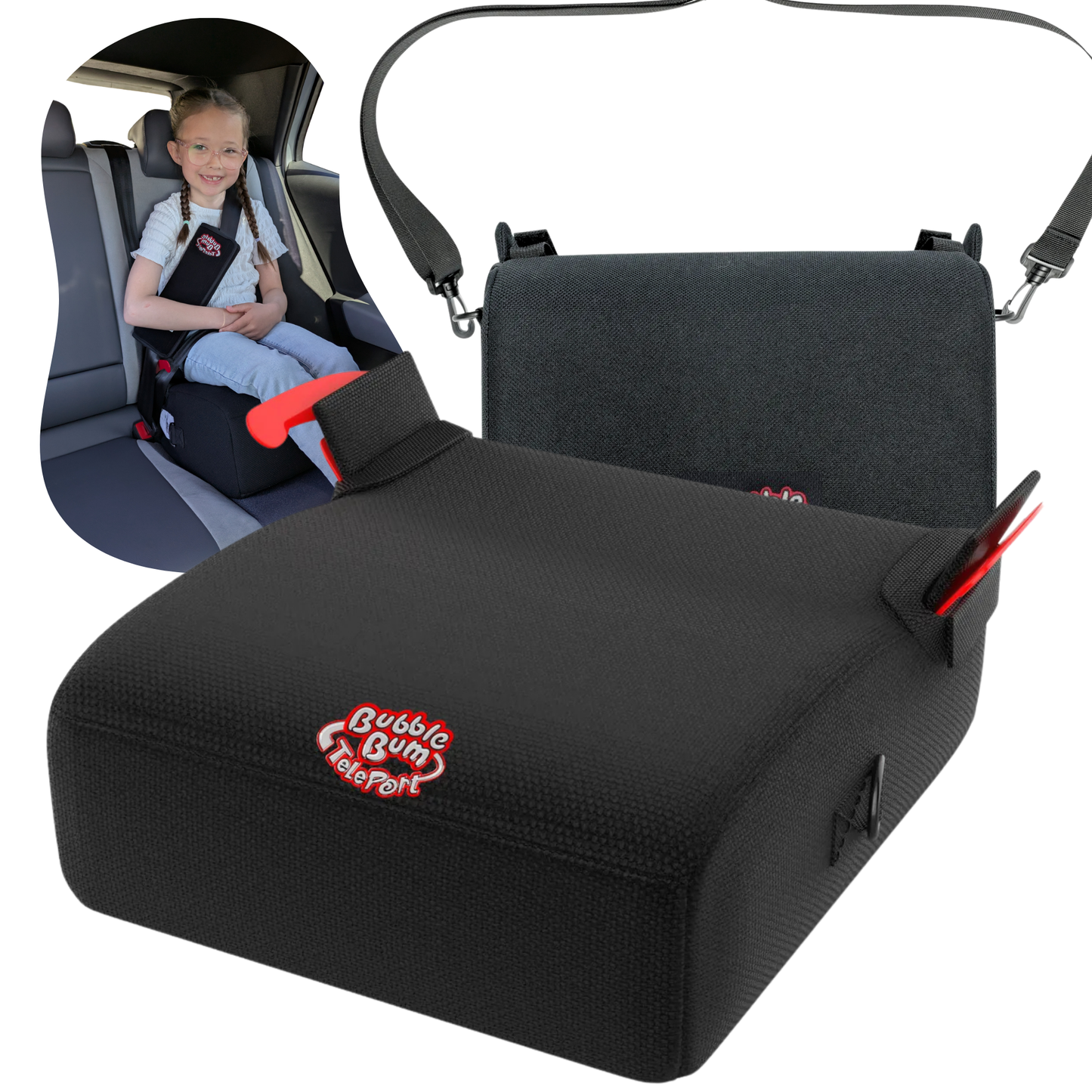 BubbleBum TelePort háttámla nélküli ülésmagasító – R129 (i-Size) minősítéssel