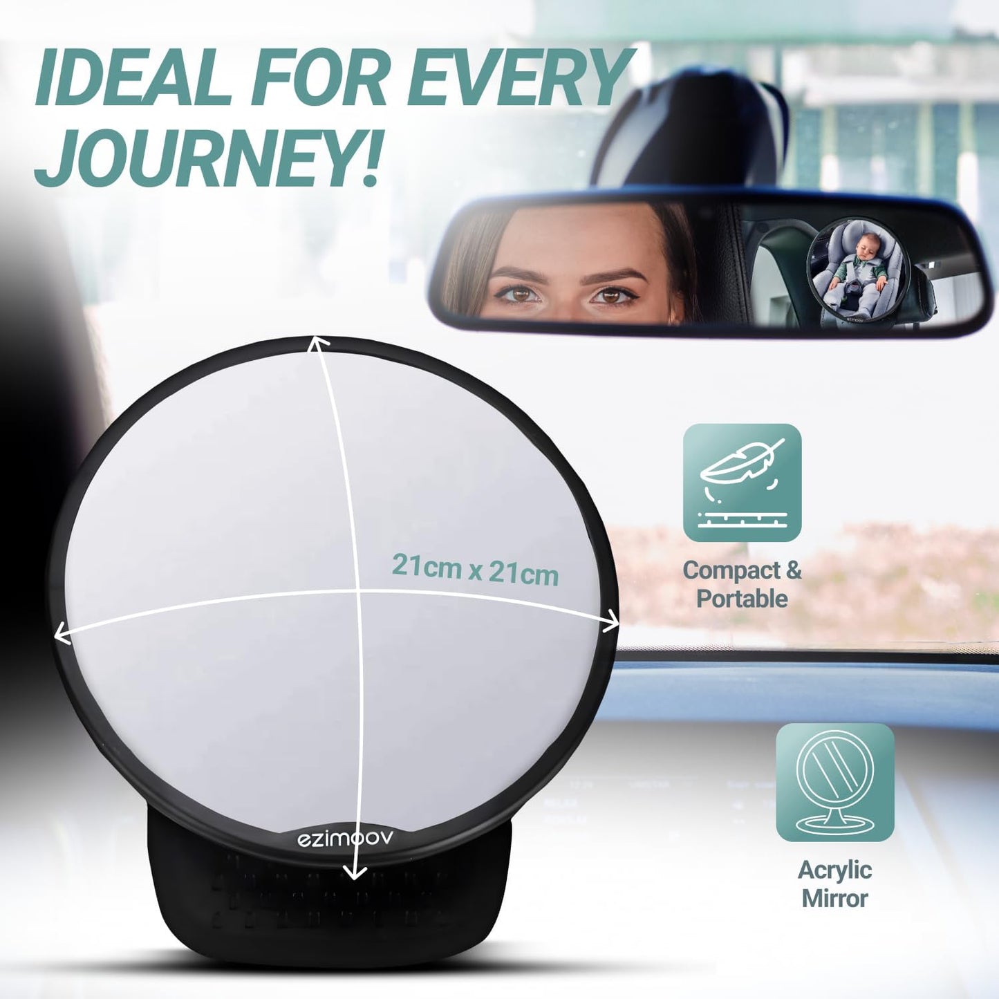 Ezimoov Mirror Round kör alakú autós babatükör