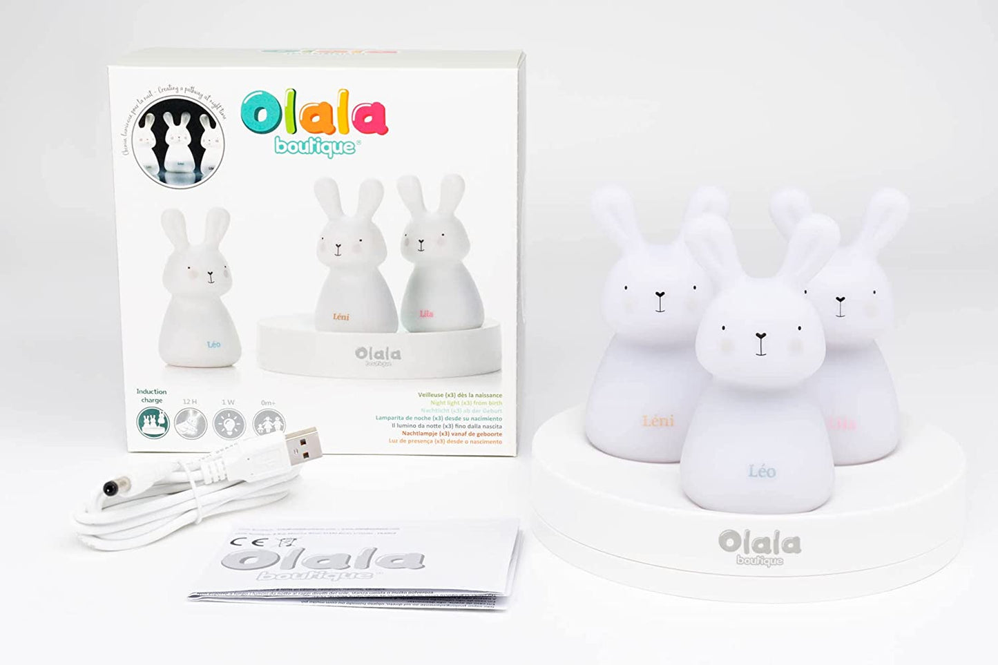 Olala Rabbit Trio éjszakai fény - BBLOVE | Bababolt és webshop