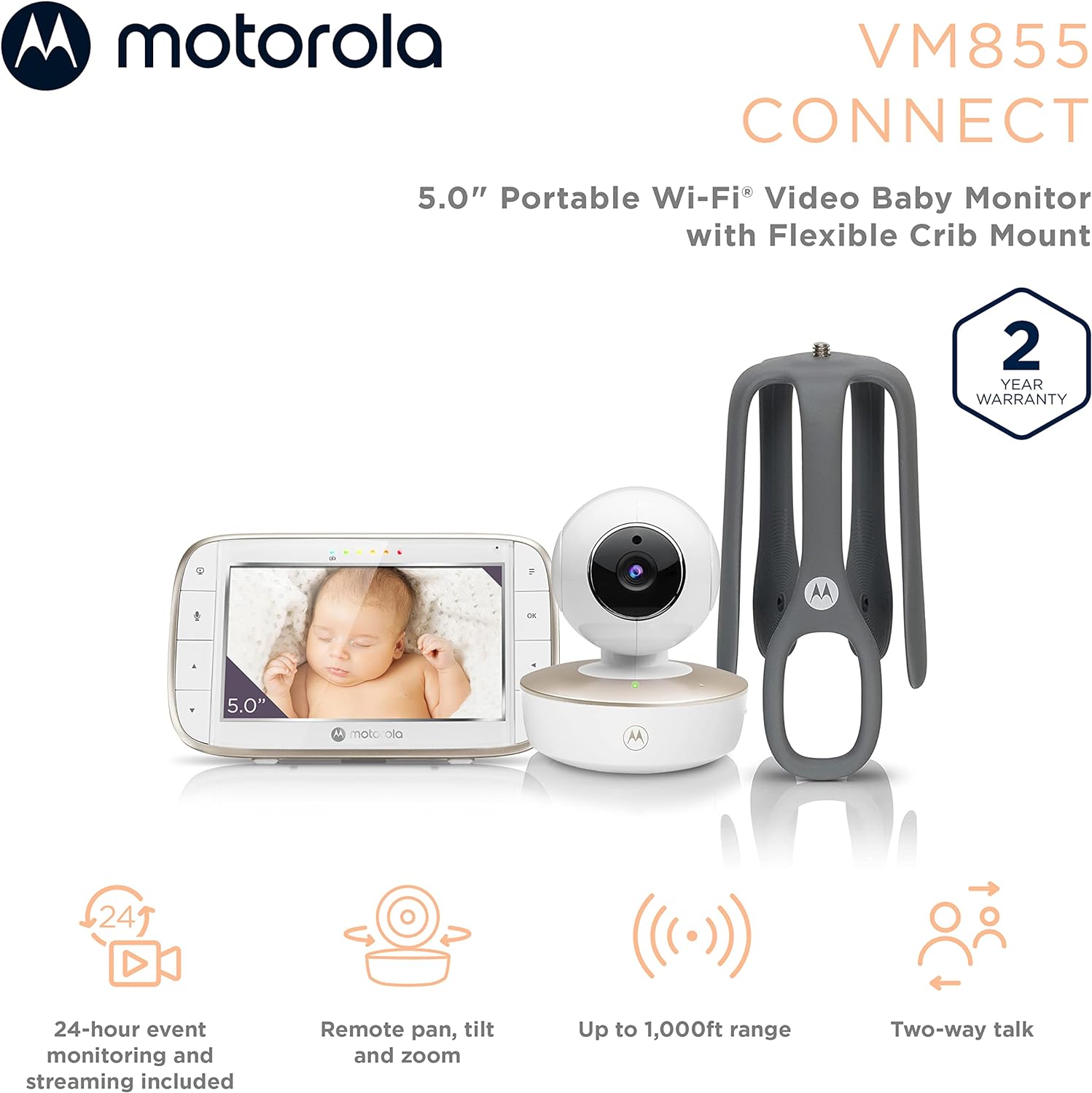 Motorola VM855 Connect kamerás babaőrző - BBLOVE | Bababolt és webshop
