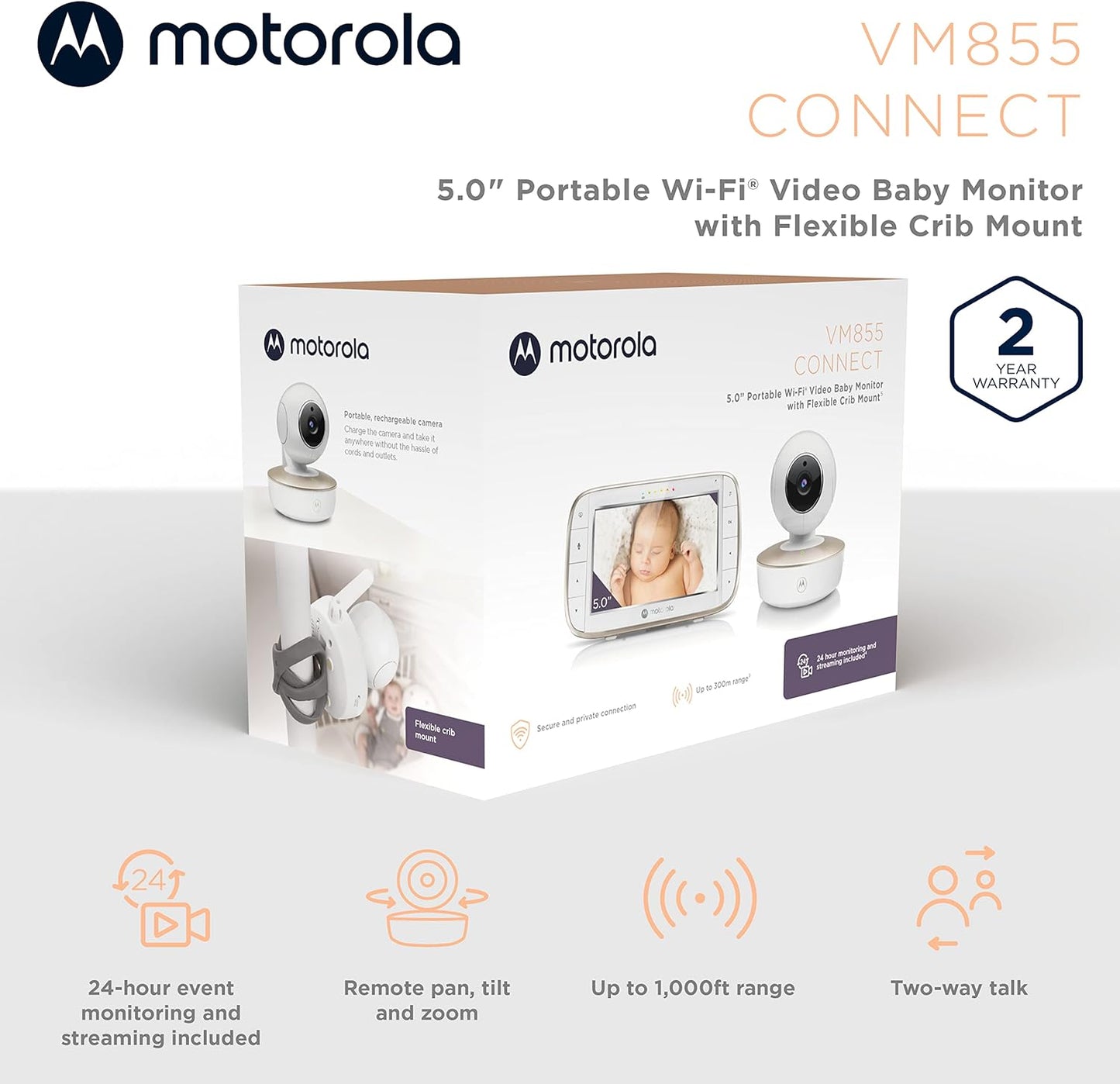 Motorola VM855 Connect kamerás babaőrző - BBLOVE | Bababolt és webshop